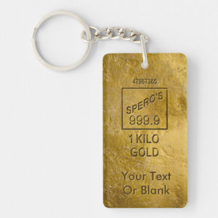 Gold Bar Key Ring