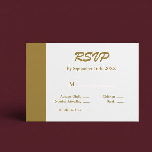 Gold Bar Minimalist Modern RSVP Card