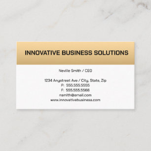 Gold Bar on White Business Card