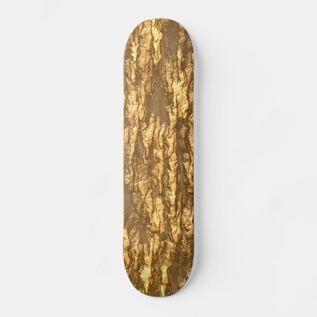 Gold Bark Camo Skateboard (Front)
