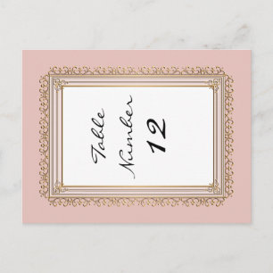 Gold Baroque Classic Formal Elegant Table Numbers Postcard