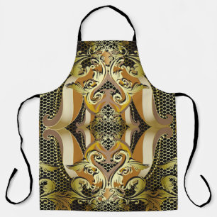 Gold Baroque luxury 3d vintage seamless pattern. L Apron