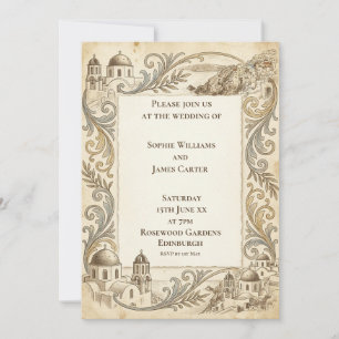 Gold Baroque Wedding Invitation