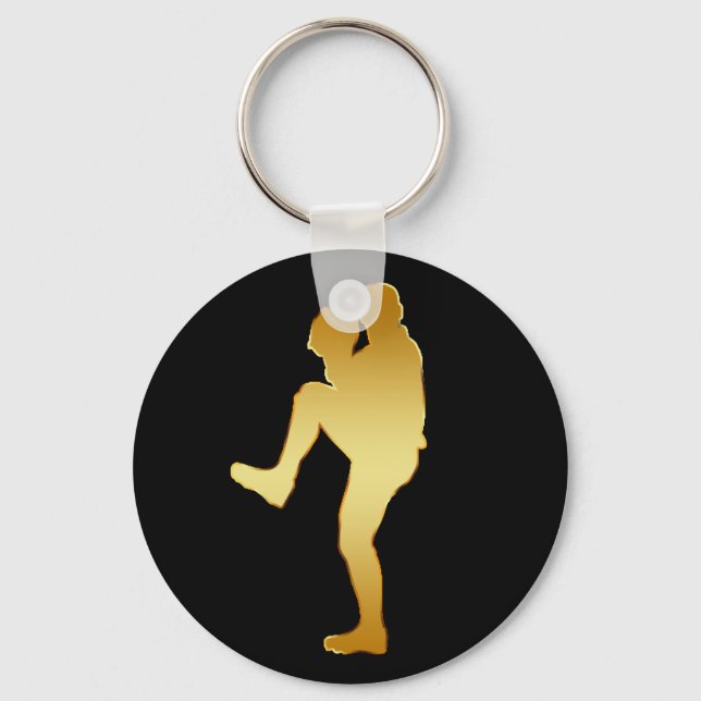 GOLD BASEBALL PLAYER KEY RING (Front)