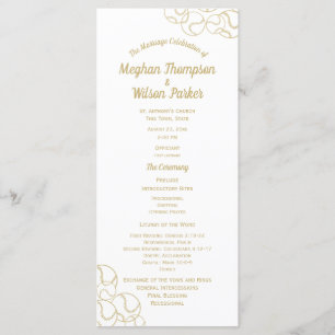 Gold Baseball Wedding Program Programme