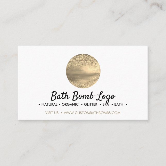Gold Bath Bomb Business Card (Front)