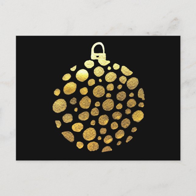 Gold bauble Christmas glam Postcard (Front)