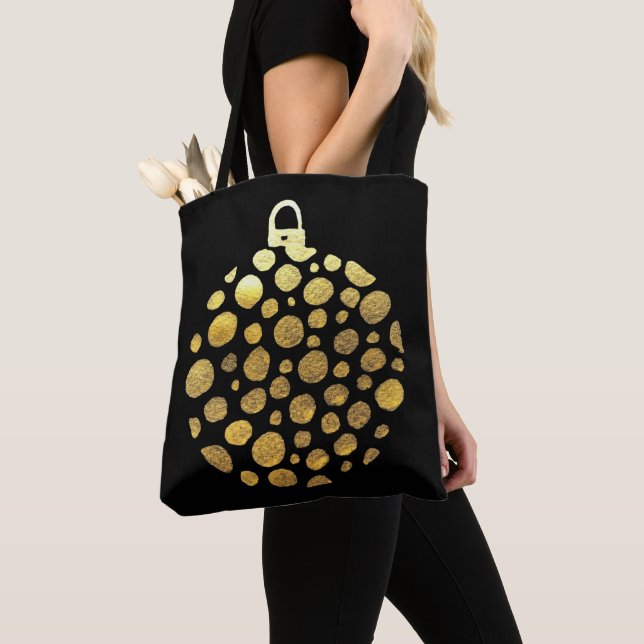 Gold bauble Christmas glam Tote Bag (Close Up)