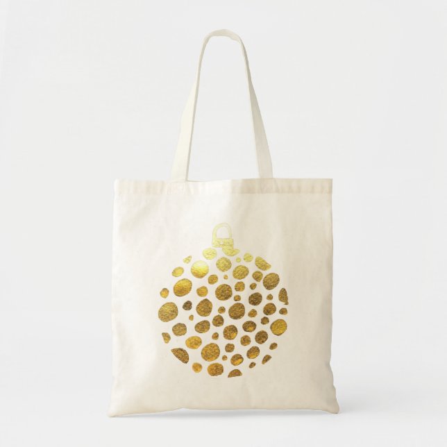 Gold bauble Christmas glam Tote Bag (Front)