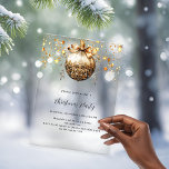 Gold bauble stars vintage frosted Christmas Party Acrylic Invitations<br><div class="desc">An invitation for a Christmas Party. A frosted background. Decorated with a large golden vintage looking bauble and stars.  Personalise and add the details. Black text.</div>