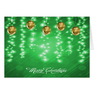 Gold Baubles and White Glitter Christmas