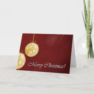 Gold Baubles Christmas Card