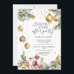 Gold Baubles Christmas Happily Ever After Party Invitation<br><div class="desc">EDITABLE Gold Baubles Christmas Happily Ever After Party Invitation
Elegant Cocktail Wine Champagne Drinks After Party Invite
Wedding Elopement Party Invitation</div>