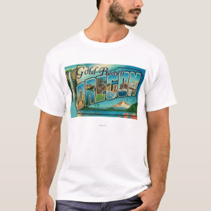 Gold Beach, Oregon - Large Letter Scenes T-Shirt