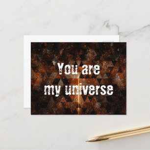 Gold beam in geometric sparkly universe postcard