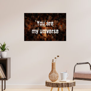 Gold beam in geometric sparkly universe poster