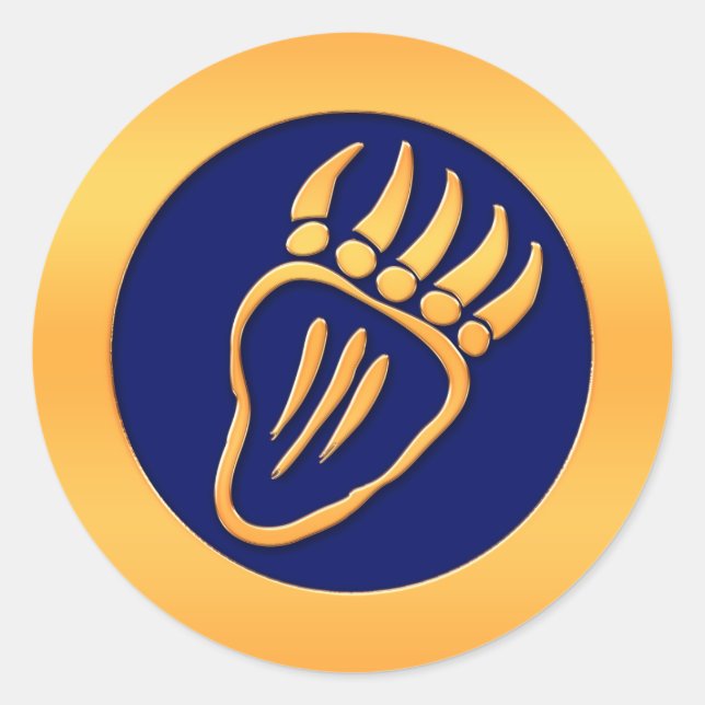 Gold Bear Claws Classic Round Sticker (Front)