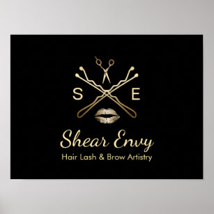Hair Salon Logo Art Wall Decor Zazzle Co Uk