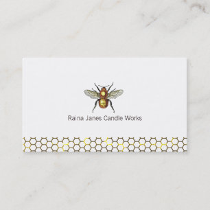 Gold Bee Honeycomb Beekeeper Honey Apiary Business Card