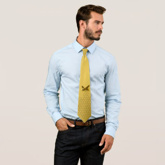Gold Beehive Honeybee Men's Necktie