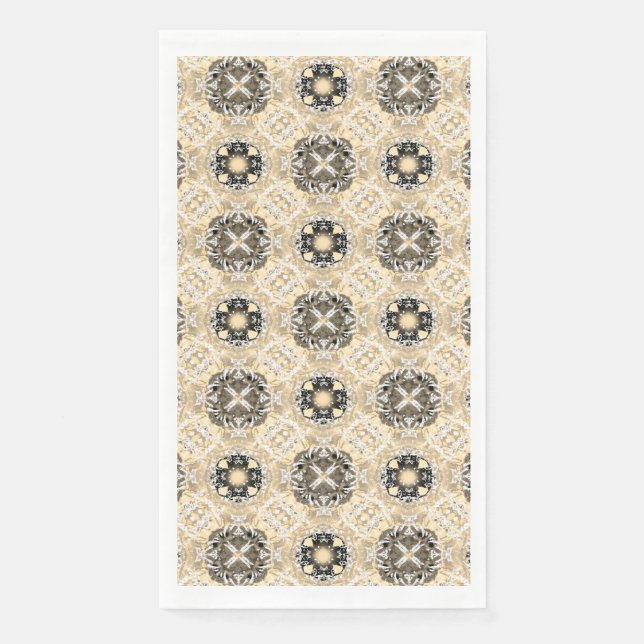 Gold, beige, and Taupe Gemstones Pattern Napkin (Front)