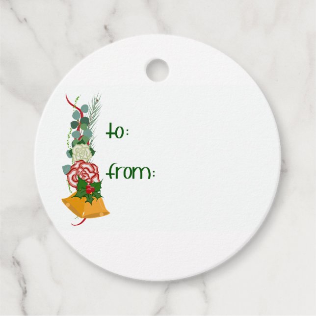 Gold Bells Christmas Gift Tag (Front)