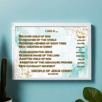 Gold Biblical Affirmations Acrostic w_Scripture 1 Poster