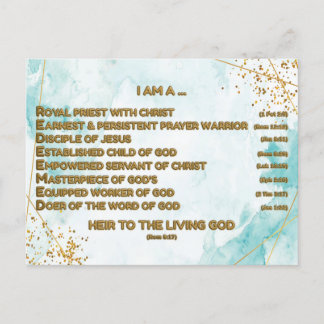 Gold Biblical Affirmations Acrostic w_Scripture 3 Postcard
