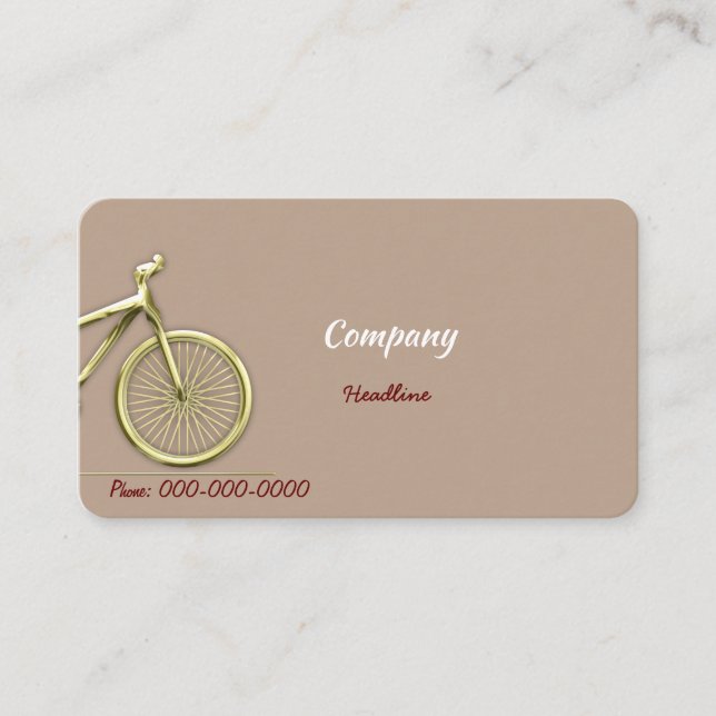 Gold Bicycle Business Card (Front)