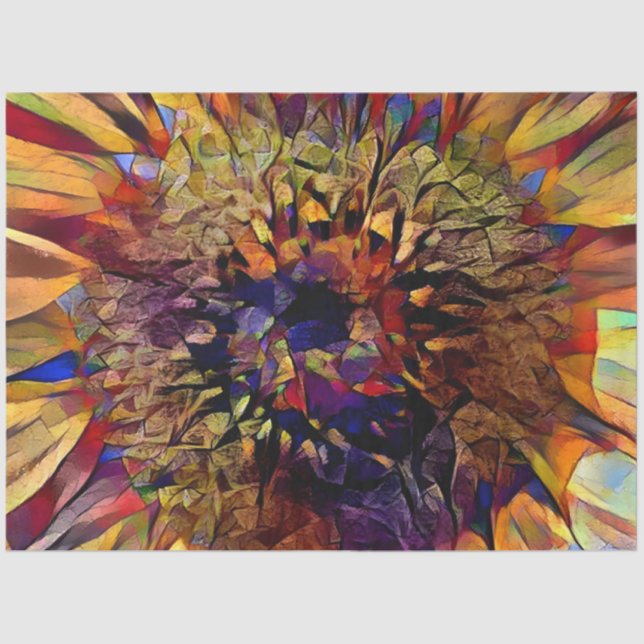 Gold Big Sun Sunflower Elegant Collection Tissue Paper (Front)