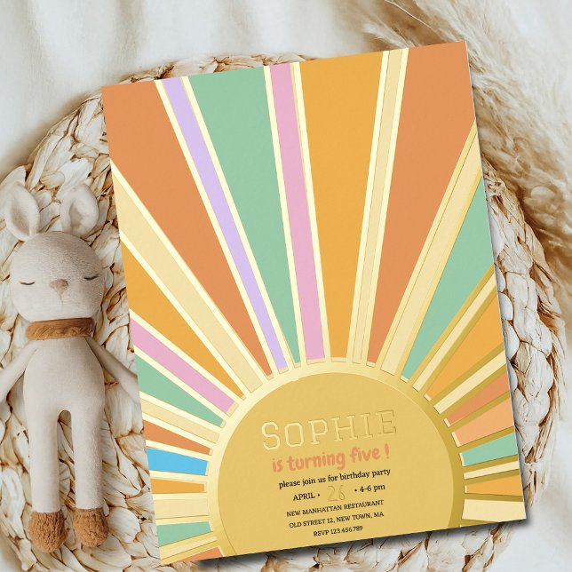 gold big sun with rays birthday invitation (Creator Uploaded)
