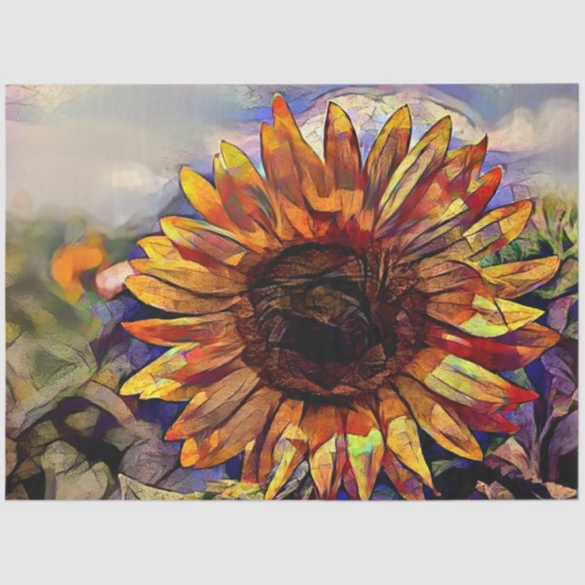 Gold Big Sunflower Elegant Collection Tissue Paper (Front)