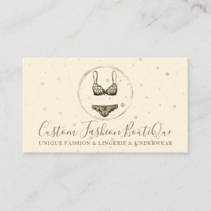 Gold Bikini Swimwear Lingerie Underwear Bra Pants Business Card