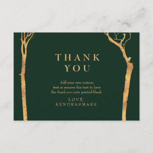 Gold Birch Tree Thank You Cards