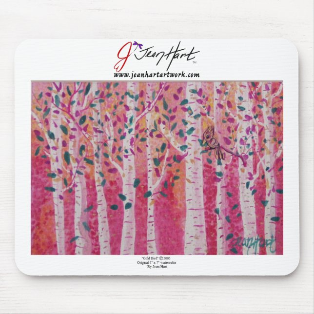 Gold Bird Mouse Mat (Front)