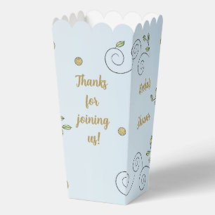 Gold Birds Blue Baby Shower Favour Box