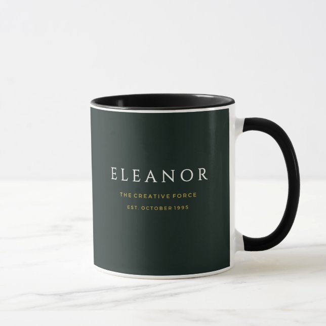 Gold Birth Flower Custom Mug - October Marigold (Right)