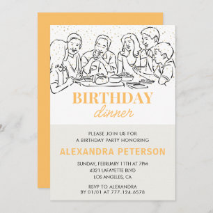 Gold Birthday Dinner 86th birthday invitation 