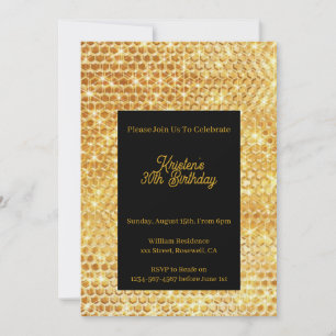 Gold Birthday Invitation