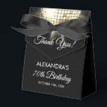Gold Birthday Party 70's Disco Ball Thank You Favour Box<br><div class="desc">Elevate your 70th birthday celebration with our Gold 70th Birthday Party 70's Disco Ball Favour Box. This favour box captures the essence of the disco era, making it the perfect choice for a disco-themed bash or any event where you want to infuse a touch of '70s magic. In a dazzling...</div>