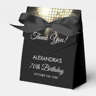 Gold Birthday Party 70's Disco Ball Thank You Favour Box