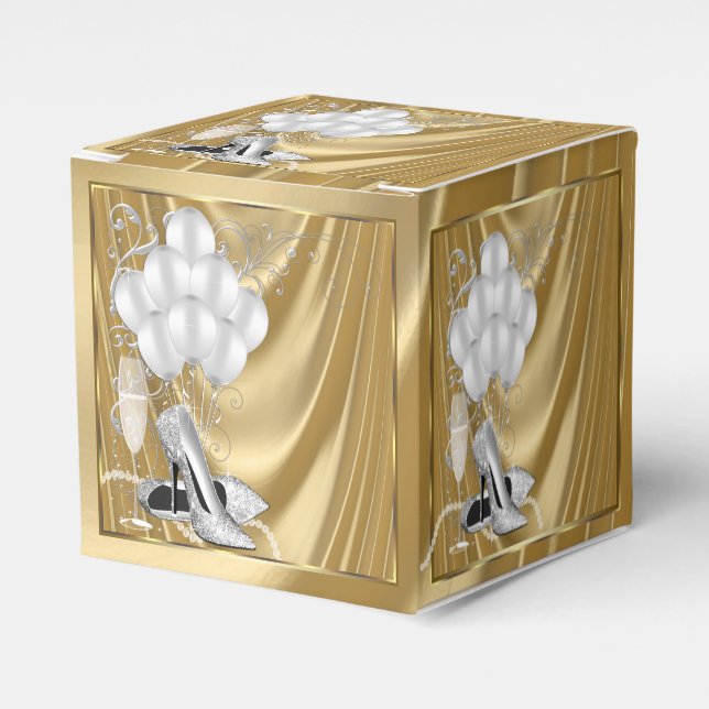 Gold Birthday Party Favour Box (Front Side)
