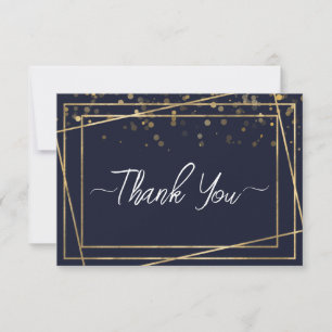 Gold Birthday Party Thank You Card