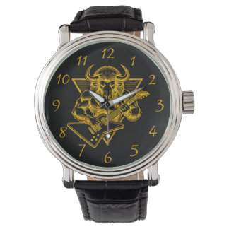 Gold Bison Buffalo Rocking out on Guitar Watch