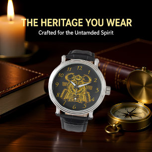 Gold Bison Warrior Design in Samurai Armour  Watch