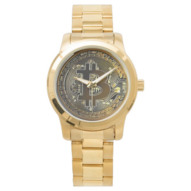 Gold Bitcoin Watch for Man (Front)