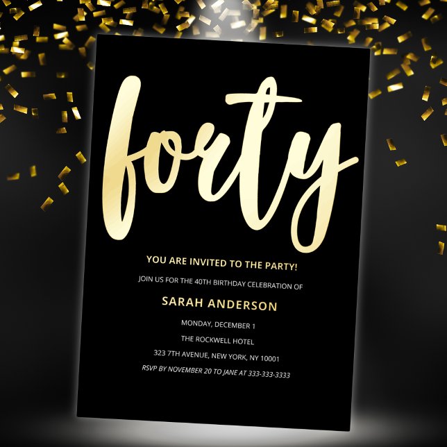 Gold Black 40th Birthday Party  (Creator Uploaded)
