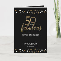 Gold Black 50 and fabulous fiftieth Birthday