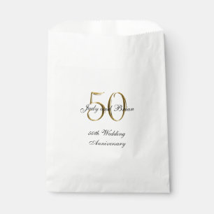 Gold Black 50th Wedding Anniversary Favour Bags