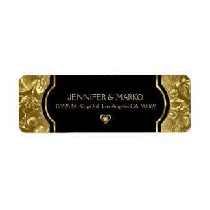 Gold & Black 50th Wedding Anniversary Wine Label